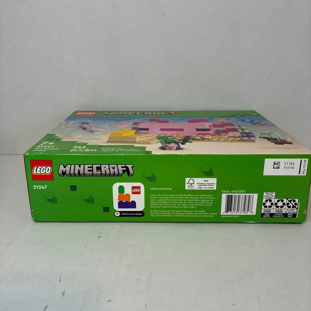 Lego Minecraft Axolotl House 21247 Building Toy Set 242 Pcs New Sealed Retired